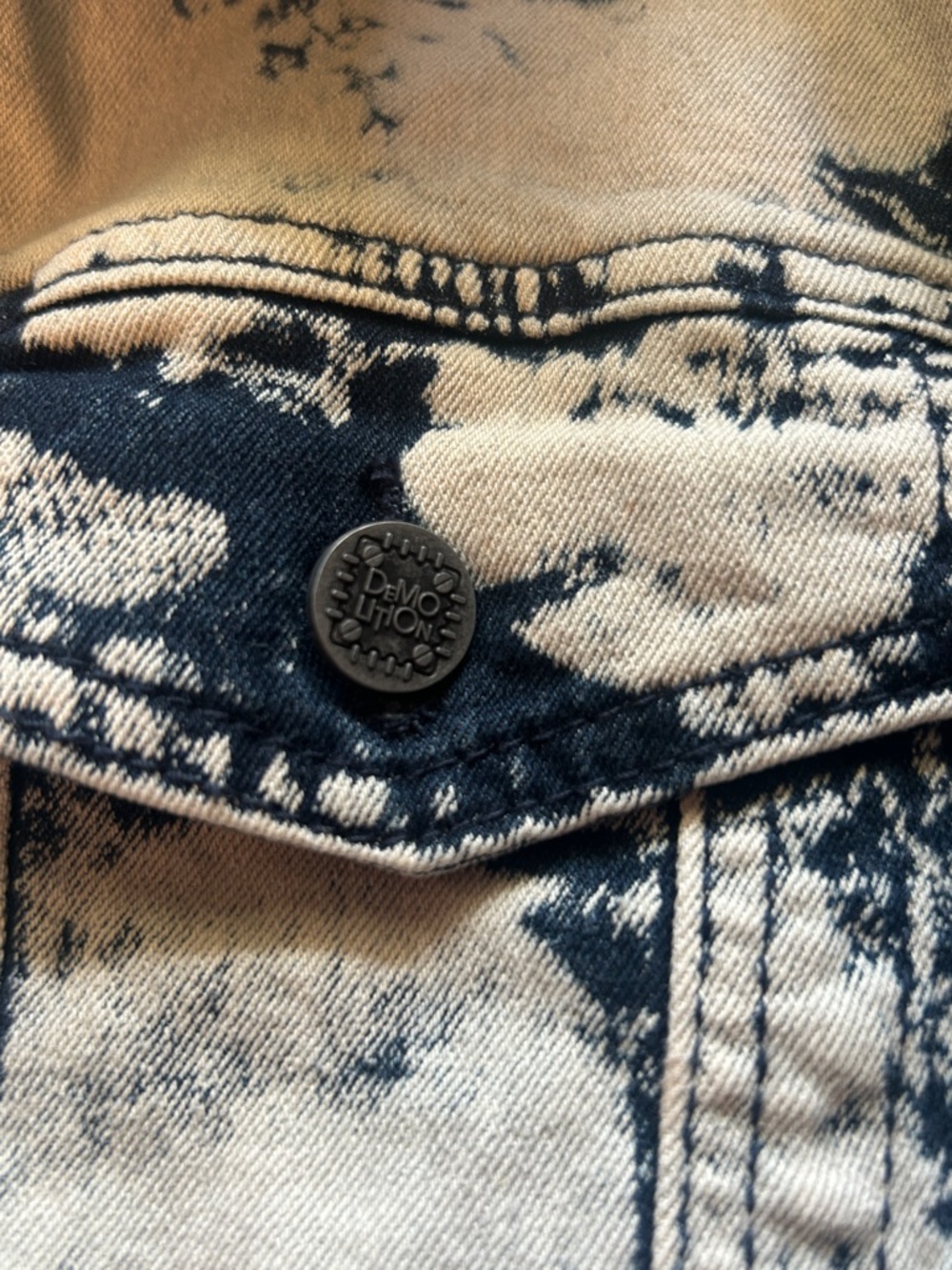 Hand Painted Graffiti Denim Jacket Streetwear Grunge One of a Kind M - Picture 10 of 10
